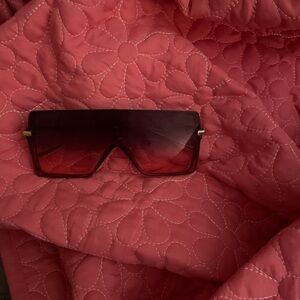 Designer Oversized Sunglasses - Red Tint